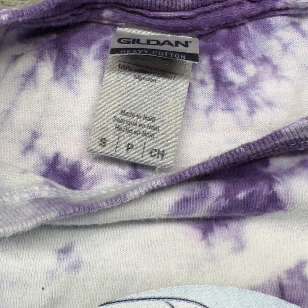 Gildan Tokyo Japan Wave Tie Dye Graphic T-Shirt Purple White Women's Small - Picture 4 of 6